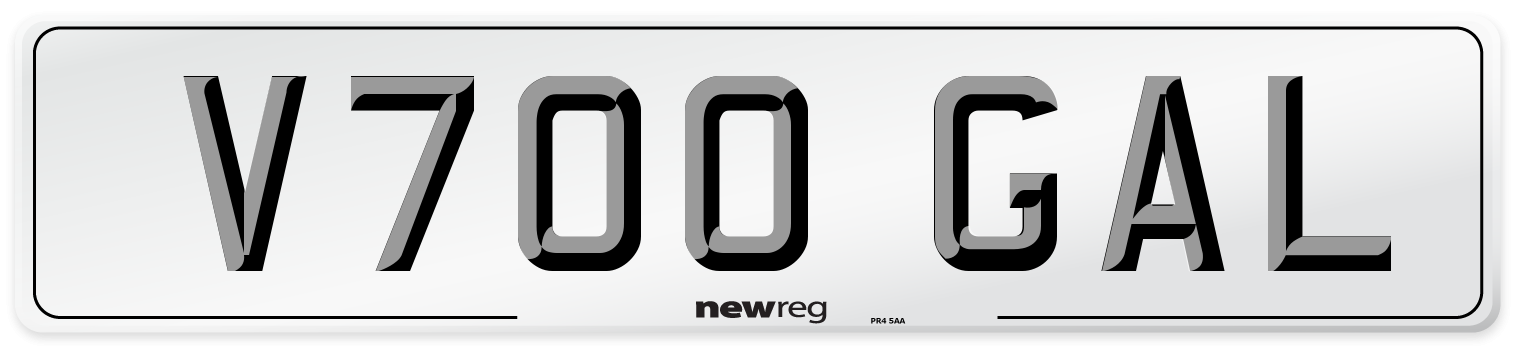 V700 GAL Number Plate from New Reg